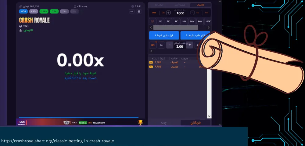 شرط بندی کلاسیک در کرش رویال